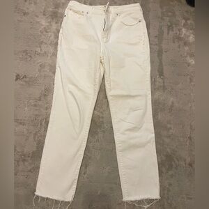 Madewell White Straight Leg Jeans